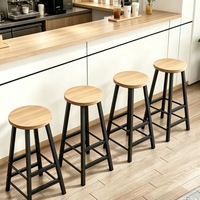 Tabouret de bar minimaliste moderne avec dossier, chaise haute de comptoir pour salons de thé, bars et cuisines domestiques