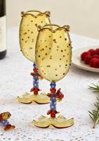 Schattig driedimensionaal teckelvormig glazen wijnglas, handgeblazen gepersonaliseerd cadeau-glas, voor koude dranken en fruitsappen.