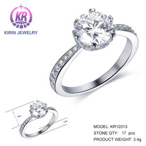 Anillo de Plata de Ley 925 con Moissanita de 2 Quilates GH VVS1, Tallas 6, 7, 8 y 9, Anillos de Compromiso para Mujer con Moissanita Grande OEM - Product Image 6