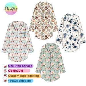 Fabricants Pyjamas d'<span class=keywords><strong>Halloween</strong></span> pour femmes Chemise de nuit Robe de nuit Chemises boutonnées Vêtements de nuit en bambou pour femmes - Product Image 3