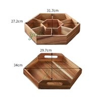 Noël sur le thème décoratif Portable en bois collations gâteau affichage plateau de service bonbons boîte-cadeau personnalisé pour la maison Table basse