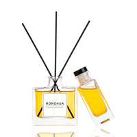 Bouteilles diffuseurs d'aromathérapie en verre de luxe en gros, 120 ml et 200 ml, avec bouchon en bois pour parfum d'intérieur