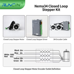 Новый 2 оси, 2 фазы, Nema 34 176 мм, 12 Н. М, 1700 унций, контроллер 5,6 А с замкнутым контуром, комплект DC24-50V шагового двигателя - Product Image 2