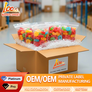 Produttore di caramelle gommose all'ingrosso Halal alla rinfusa Super acido fruttato sapore acido vermi gommosi caramelle dolci - Product Image 3