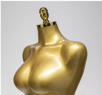 Mannequin doré réglable pour adulte, buste en PP, support de présentation pour vêtements, taille plus, pose debout pour femme, en plastique