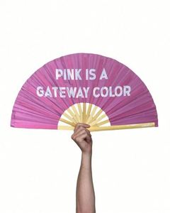 Abanicos de mano grandes reflectantes UV con diseño de hongos, abanicos de mano de PVC transparente personalizados, abanicos plegables con logo impreso personalizado al por mayor - Product Image 6