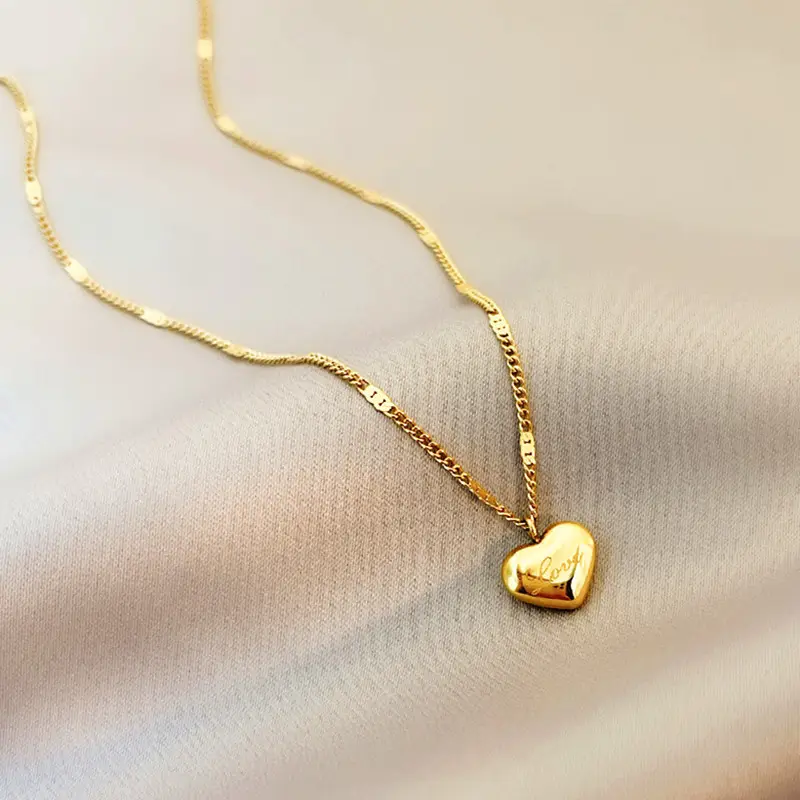 316L Stainless Steel Gold Color Love Heart Necklaces For Women Chokers 2023 Trend Fashion Festival Party Gift Jewelry
