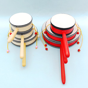 Wholesale 4/6/8 Inch Wooden Rattle Drum Wooden Hand Drum <b>Musical</b> <b>Instrument</b> Toy Orff Percussion <b>Instrument</b> Toy for Kids Playing - Product Image 3