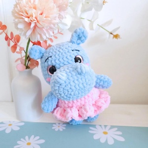 All'ingrosso fatto a mano morbido uncinetto ippopotamo bambino peluche uncinetto animale bambola Amigurumi personalizzato farcito a maglia ippopotamo con tutù rimovibile - Product Image 3