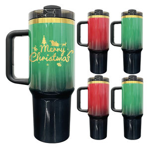 Noël ombre paillettes 40oz or sous gobelet dégradé voyage tasses à café isolé sous vide tasses en acier inoxydable - Product Image 1
