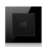 Plaque murale réseau YOFC 86x86mm 1-4 ports RJ45 Cat6, ignifuge PC 94V-0 avec cache-poussière