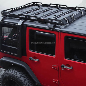 Meilleur porte-bagages de <span class=keywords><strong>toit</strong></span> en <span class=keywords><strong>acier</strong></span> avec éclairage LED, support de tente rigide, plateau de rangement pour bagages de voyage pour Jeep Wrangler JK 07-17, pour échelle de tente - Product Image 3