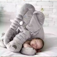 Coussin Peluche Éléphant Adorable en Coton PP Ultra Doux Lavable pour Bébé – Cadeau d'Anniversaire Parfait – Vente en Gros