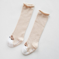 Automne et hiver nouveau bébé bas Point colle antidérapant Curling bouche lâche enfant en bas âge genou chaussettes hautes