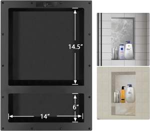 Nicho de Ducha Doble con Estantes para Artículos de Baño y Almacenamiento, Dimensiones 25" <span class=keywords><strong>x</strong></span> 17" <span class=keywords><strong>x</strong></span> 4", Listo para Instalar - Instalación Sencilla - Product Image 1
