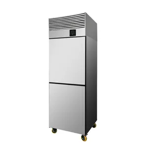Kulkas pendingin kulkas Stainless Steel tegak, peralatan dapur komersial 2 pintu kualitas baik harga terbaik
