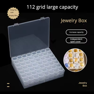 Caja de almacenamiento para decoración de <span class=keywords><strong>uñas</strong></span>, 112 rejillas, sellada individualmente, joyería extraíble, contenedor de Punta falsa, caja organizadora de diamantes de imitación, herramientas - Product Image 6