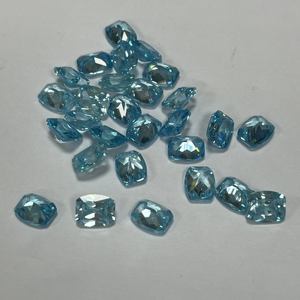 Kubik zirkonia 6.5x8mm lemak persegi panjang bentuk biru langit longgar batu - Product Image 4