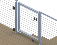 YL METAL 316 Balustrade d'escalier intérieure en acier inoxydable avec poteau et câble, garde-corps de terrasse avec main courante métallique