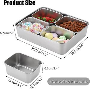 Contenitore per Condimenti e Spezie in Acciaio Inox a 4 Scomparti, Lavabile in Lavastoviglie, Stile Yakumi - Product Image 6