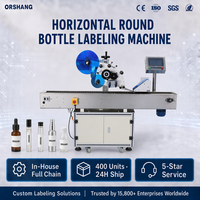Applicateur d'étiquettes horizontales entièrement automatique Orshang, très vendu, pour flacons ronds de 10 à 30 mm, pour laboratoire, boissons, produits nutritionnels et soins.