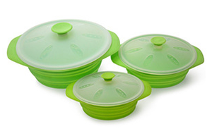 Vaporizador <span class=keywords><strong>plegable</strong></span> portátil de <span class=keywords><strong>silicona</strong></span> de grado alimenticio con tapa, suministros de cocina resistentes a altas temperaturas, utensilios de cocina - Product Image 3