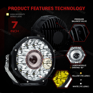 ไฟหน้ารถจี๊ปทรงกลม 7 นิ้ว <span class=keywords><strong>150W</strong></span> 11000LM 12V สีขาวเหลือง ไฟตัดหมอก ไฟเลเซอร์สำหรับขับขี่ รถยนต์ รถตู้ รถบรรทุก 4x4 ไฟสปอร์ตไลท์ออฟโรด - Product Image 2