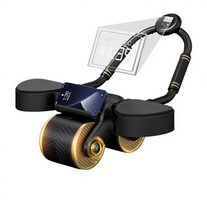 Roue abdominale 470 à rebond automatique avec support coudes, entraînement fitness abdominal à deux roues pour femmes - Product Image 1