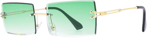 Lunettes chaudes <span class=keywords><strong>0365</strong></span> luxe 2024 femmes lunettes de soleil petit Rectangle sans monture dames lunettes avec cadre en alliage - Product Image 4