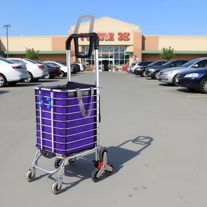 Carrito de Compras Plegable de Aluminio con 8 Ruedas, Color Morado, 35L, Modelo D0100HACTQW - Product Image 2