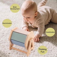 Tambour textile rotatif Montessori en bois, jouet éducatif pour le développement sensoriel des bébés et des tout-petits de 0 à 24 mois
