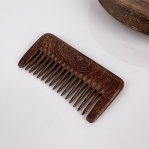 Pettine per Capelli in Legno di Sandalo Nero 100% Naturale, Classico Antistatico Tascabile, Strumento per Massaggio del Cuoio Capelluto e Cura dei Capelli per Uso Domestico - Product Image 5