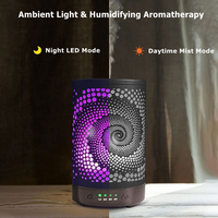 Diffuseur d'arômes en métal Ce Rohs 100 ml, design haut de gamme, lumière ambiante LED 7 couleurs, diffuseur d'huiles essentielles avec télécommande et minuterie