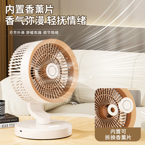 <b>Wall</b> Mounted Fan 7.0-9.9 In Oscillating Air Cooling Fan For Home Office <b>Desk</b> With Night Light And Aroma Diffuser - Product Image 3
