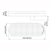Feu arrière LED ovale 6 pouces version ECO, montage à œillet, STOP/FEU ARRIÈRE/CLIGNOTANT, montage en surface, pour camion et remorque, homologué DOT/SAE/FMVSS108