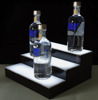 Présentoir à Bouteilles Lumineux à LED, 4 Étagères en Acrylique avec Éclairage LED, Présentoir à Boissons, Étagères Lumineuses pour Bar à Domicile