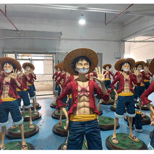 Sculpture de figurine de dessin animé japonais en fibre de verre personnalisée, taille réelle, artisanat en résine, luffy statues pour la décoration - Product Image 3