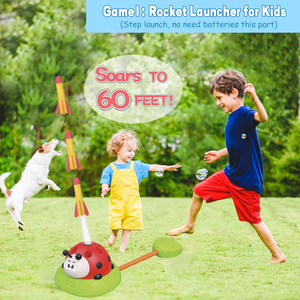 Bestseller 3-in-1 Musikalisches Sprung- und Wurfspiel mit Ferngesteuerter Raketenabschussfunktion, Outdoor-Spielzeug für Kinder - Product Image 3