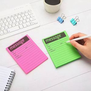Bloc-notes autocollants multicolores, notes adhésives fluorescentes colorées, personnalisables, essentiels pour la rentrée scolaire, fournitures de bureau - Product Image 3