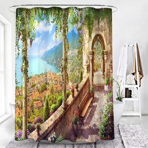 <span class=keywords><strong>Rideau</strong></span> <span class=keywords><strong>de</strong></span> <span class=keywords><strong>douche</strong></span> 3D vert forêt avec plantes et eau <span class=keywords><strong>de</strong></span> source montagneuse, avec crochets en polyester, <span class=keywords><strong>rideau</strong></span> décoratif imperméable pour salle <span class=keywords><strong>de</strong></span> bain - Product Image 2