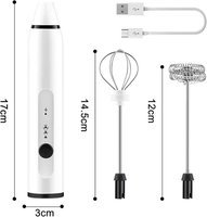 Mixeur à boissons électrique, 3 vitesses variables, batteur à œufs, agitateur électrique, mousseur à lait, fouet électrique pour latte, poudre de protéines