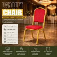 Chaise de banquet empilable en métal rembourrée pour hôtels, événements, mariages, traiteurs - Fournisseur de mobilier