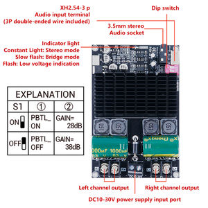 ZK-<span class=keywords><strong>2001</strong></span> TPA3221 100W * 2 double canal pur scène arrière carte amplificateur numérique 200W AMP ponté Mono Subwoofer haut-parleur - Product Image 4