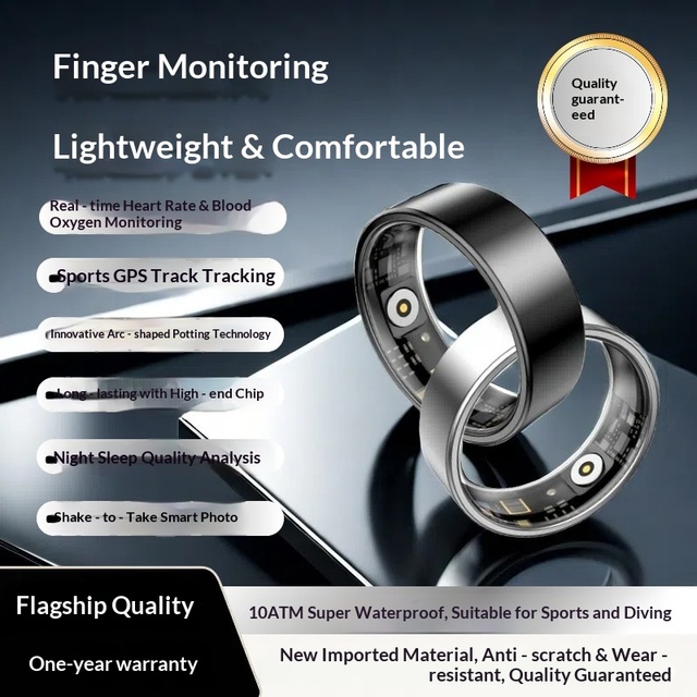 2026 New Luckring Smart Ring HRV Heart Rate Sleep Tracker App Control IP68 Waterproof Slim Unisex Birthday Gift BJ02