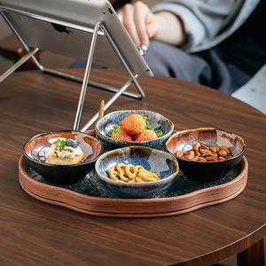 Plato de cena rústico de fábrica, <span class=keywords><strong>vajilla</strong></span> de porcelana esmaltada azul, <span class=keywords><strong>vajilla</strong></span> de gres de cerámica, platos de sopa de 9 pulgadas - Product Image 5