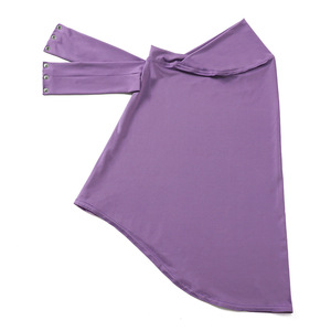 ฮิญาบผ้าโพกศีรษะพร้อมกระดุมสำหรับผู้หญิงเสื้อเจอร์ซีย์ซับในผ้าเนื้อนุ่มยืดหยุ่นพร้อมใช้ทันที - Product Image 6