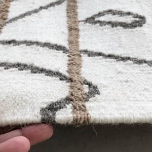 Direct du fabricant Tapis modernes INDIEN TISSÉ À LA MAIN DHURRY COMBINAISON UNIQUE DE LAINE et JUTE LÉGER LUXE DHURRY - Product Image 1