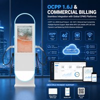 Borne de Recharge Commerciale AC pour Véhicules Électriques 22kW 44kW Double Pistolet avec Écran 32 Pouces, WiFi, Bluetooth, OCPP1.6 pour Usage Public