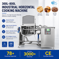 Marmite de cuisson industrielle horizontale sous vide pour concentré de jus et pâte de haricots, chauffage à la vapeur, 300L 500L 800L