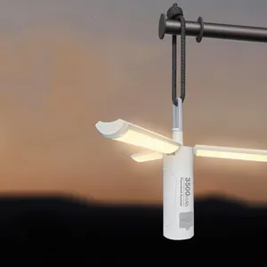 Lightweight Multi-functional Folding Hanging Solar Camping Lantern with Emergency Red Warning Light